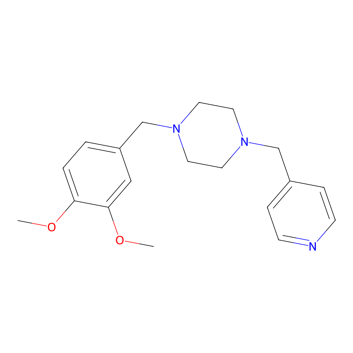 1-[(3,4-Dimethoxyphenyl)methyl]-4-(pyridin-4-ylmethyl)piperazine molecular structure, CAS 428825-55-2