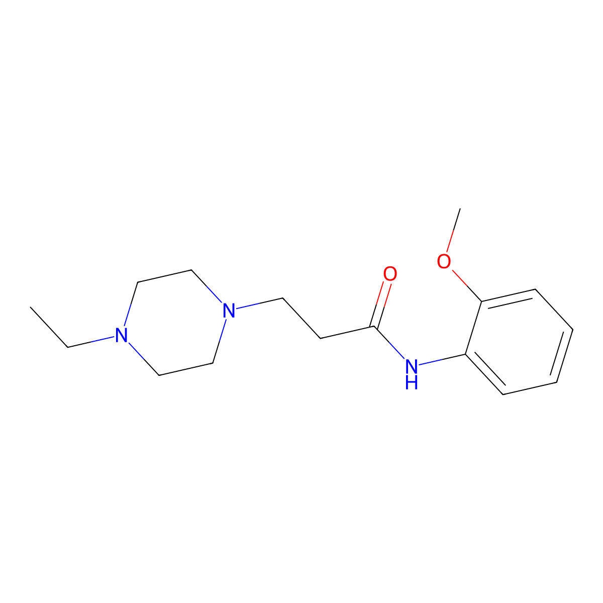 3-(4-ethylpiperazin-1-yl)-N-(2-methoxyphenyl)propanamide molecular structure, CAS 428825-58-5