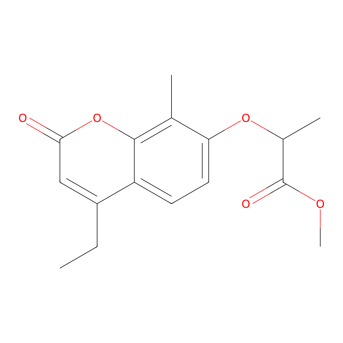 methyl 2-[(4-ethyl-8-methyl-2-oxo-2H-chromen-7-yl)oxy]propanoate molecular structure, CAS 428825-59-6