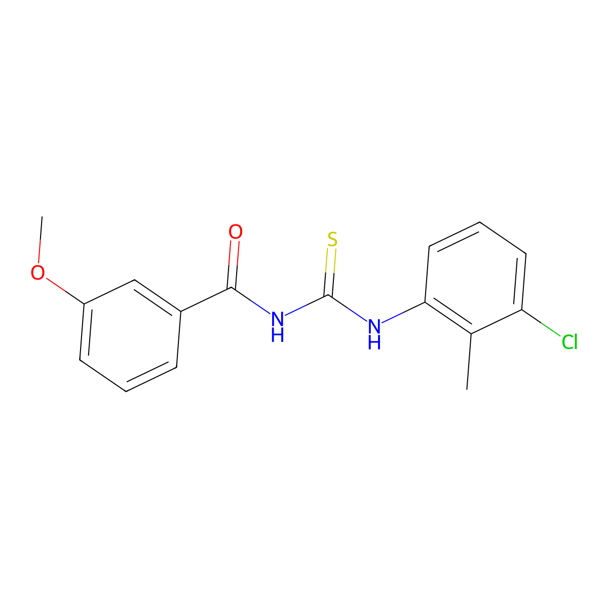 N-[(3-chloro-2-methylphenyl)carbamothioyl]-3-methoxybenzamide molecular structure, CAS 428825-69-8