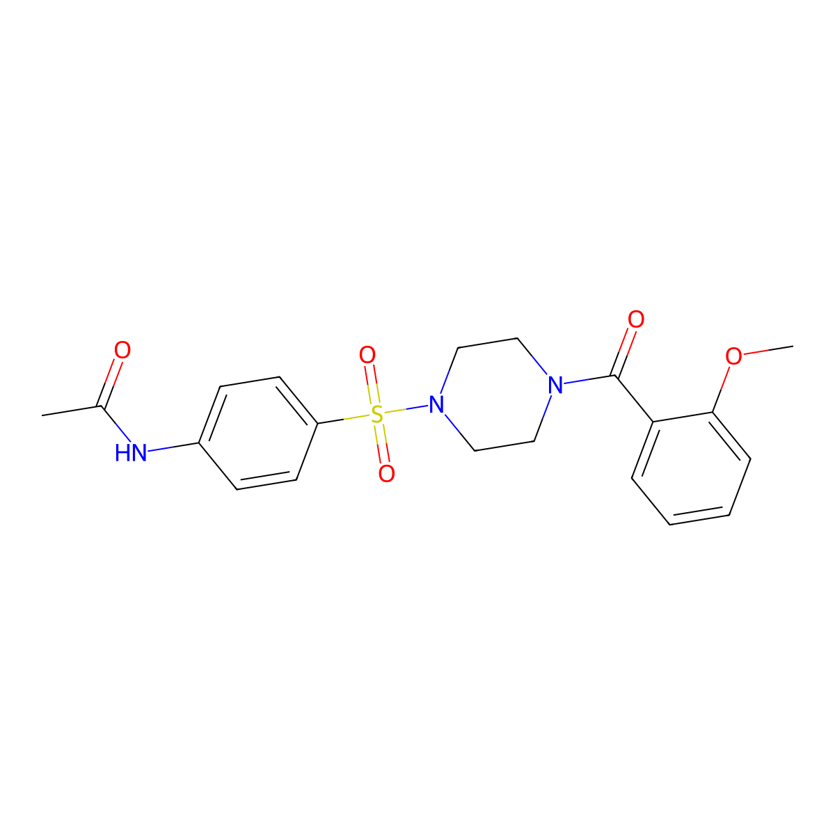 N-[4-[4-(2-methoxybenzoyl)piperazin-1-yl]sulfonylphenyl]acetamide molecular structure, CAS 428825-82-5