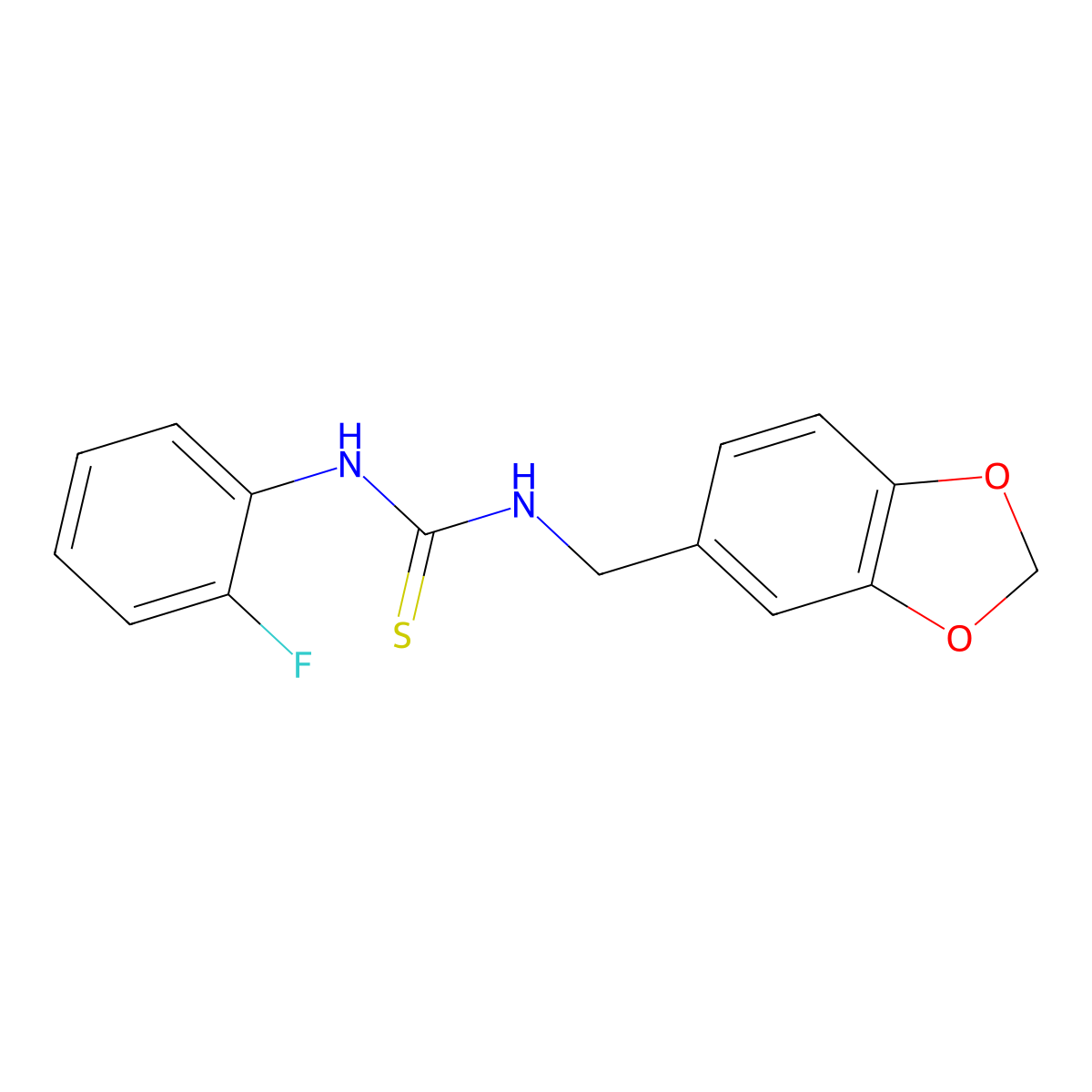 1-(1,3-Benzodioxol-5-ylmethyl)-3-(2-fluorophenyl)thiourea molecular structure, CAS 428825-85-8
