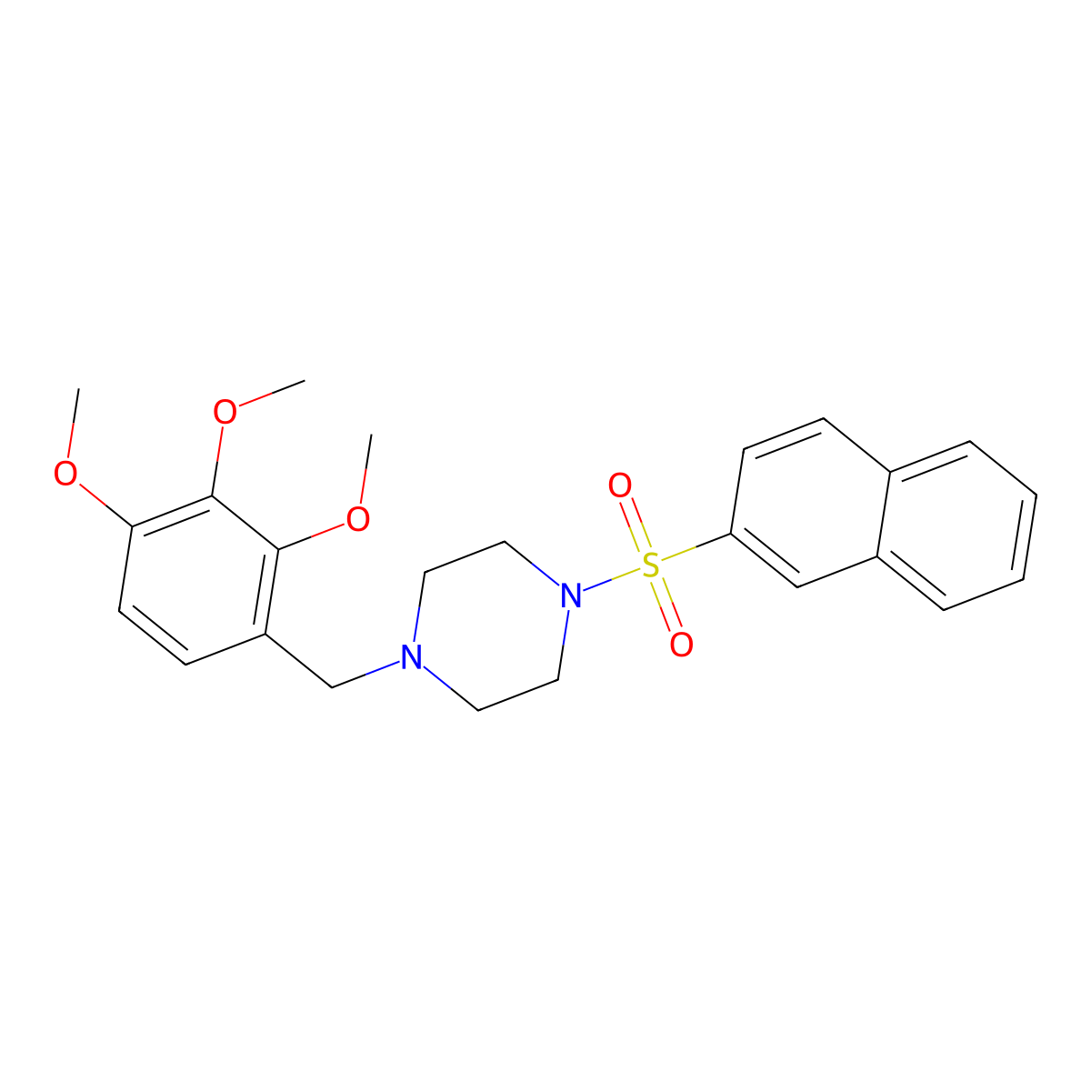 1-Naphthalen-2-ylsulfonyl-4-[(2,3,4-trimethoxyphenyl)methyl]piperazine molecular structure, CAS 428825-86-9