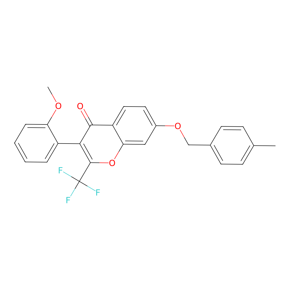 3-(2-Methoxyphenyl)-7-[(4-methylphenyl)methoxy]-2-(trifluoromethyl)chromen-4-one molecular structure, CAS 428826-04-4