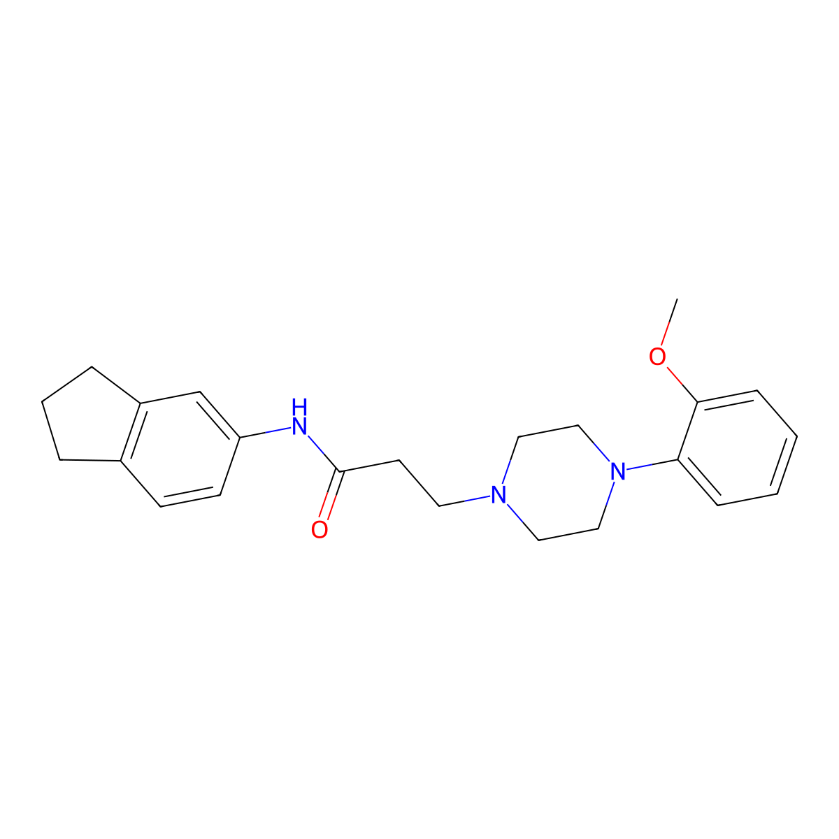 N-(2,3-dihydro-1H-inden-5-yl)-3-[4-(2-methoxyphenyl)piperazin-1-yl]propanamide molecular structure, CAS 428826-10-2