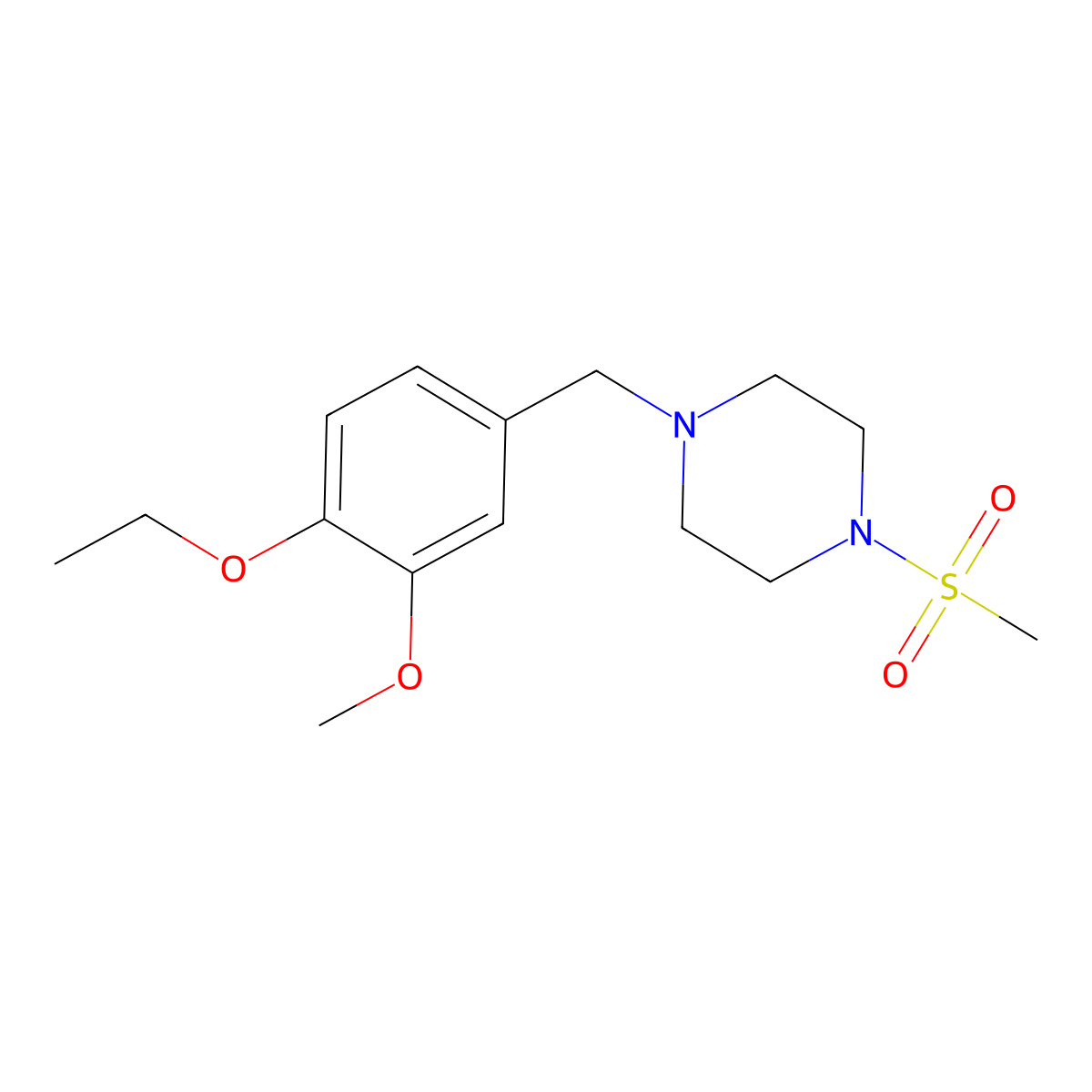 1-(4-Ethoxy-3-methoxybenzyl)-4-(methylsulfonyl)piperazine molecular structure, CAS 428826-15-7