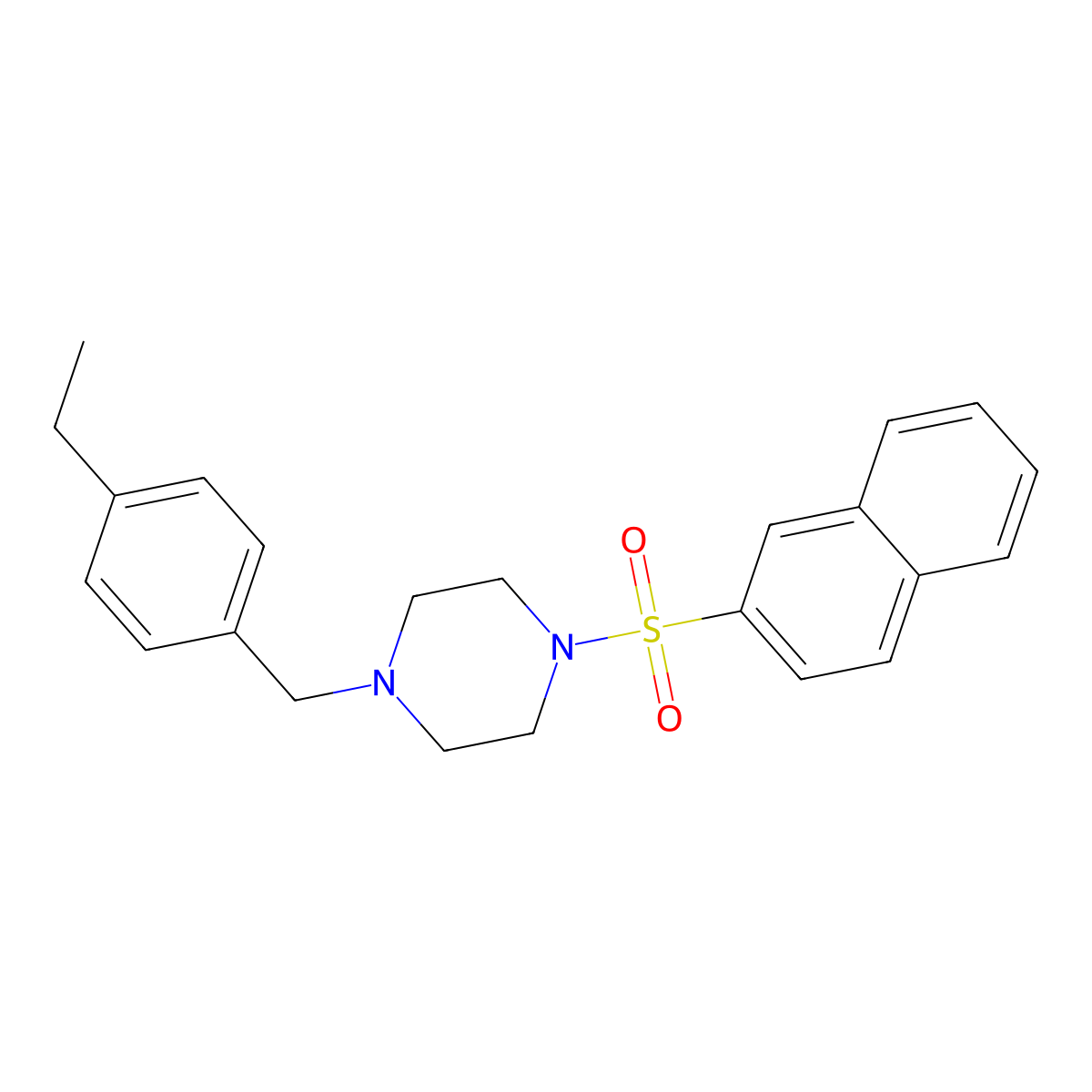 1-[(4-Ethylphenyl)methyl]-4-naphthalen-2-ylsulfonylpiperazine molecular structure, CAS 428826-16-8