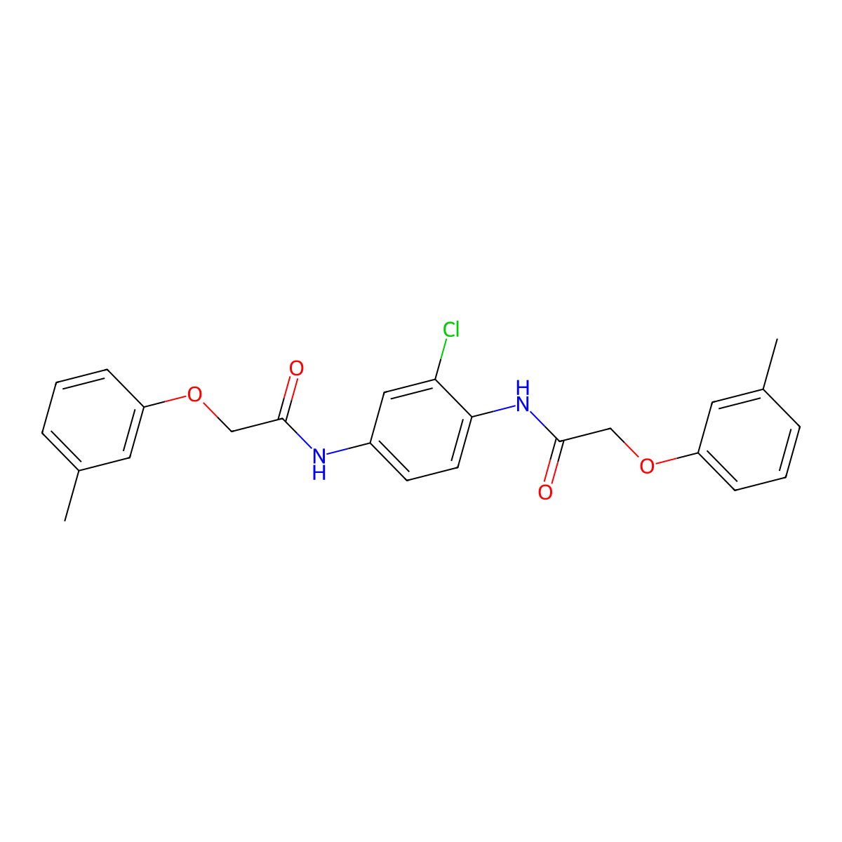 N-[3-chloro-4-[[2-(3-methylphenoxy)acetyl]amino]phenyl]-2-(3-methylphenoxy)acetamide molecular structure, CAS 428826-29-3