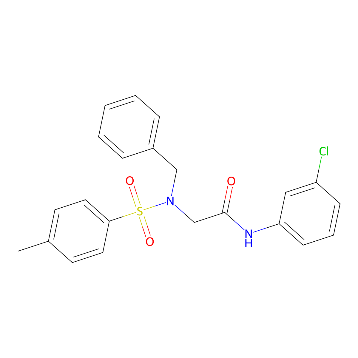 2-[benzyl-(4-methylphenyl)sulfonylamino]-N-(3-chlorophenyl)acetamide molecular structure, CAS 428826-39-5