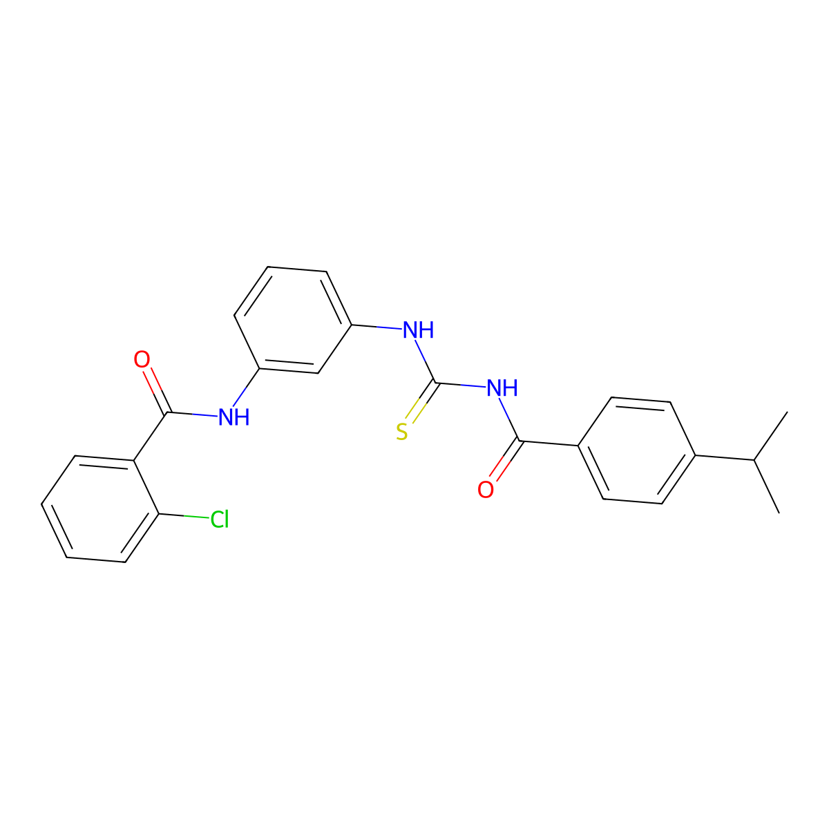 2-chloro-N-[3-[(4-propan-2-ylbenzoyl)carbamothioylamino]phenyl]benzamide molecular structure, CAS 428826-54-4