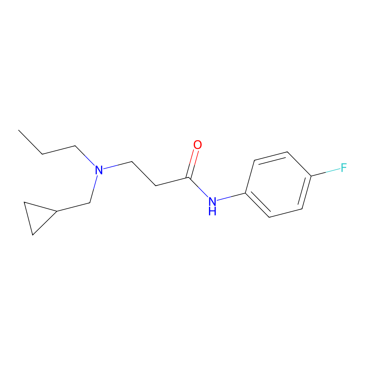 3-[cyclopropylmethyl(propyl)amino]-N-(4-fluorophenyl)propanamide molecular structure, CAS 428826-57-7
