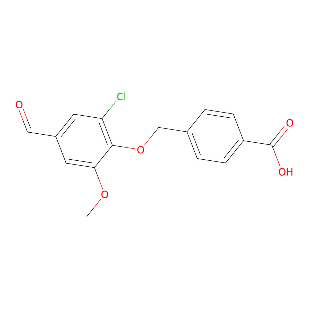 4-[(2-Chloro-4-formyl-6-methoxyphenoxy)methyl]benzoic acid molecular structure, CAS 428826-63-5