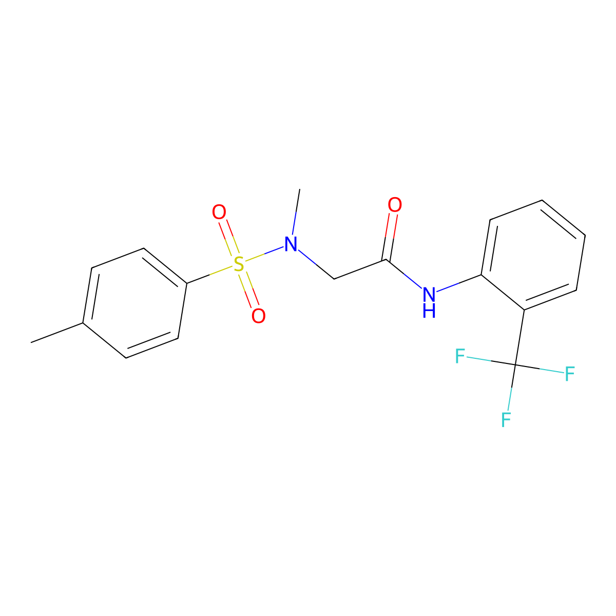 2-[methyl-(4-methylphenyl)sulfonylamino]-N-[2-(trifluoromethyl)phenyl]acetamide molecular structure, CAS 428826-73-7