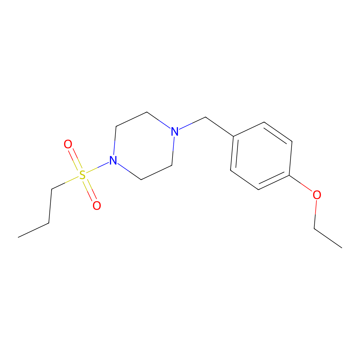 1-(4-Ethoxybenzyl)-4-(propylsulfonyl)piperazine molecular structure, CAS 428826-79-3