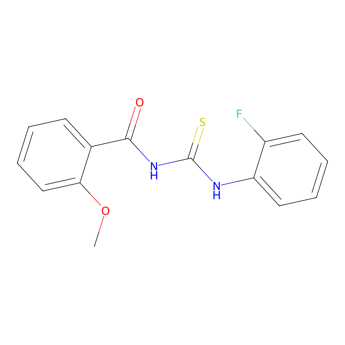 N-[(2-fluorophenyl)carbamothioyl]-2-methoxybenzamide molecular structure, CAS 428826-85-1