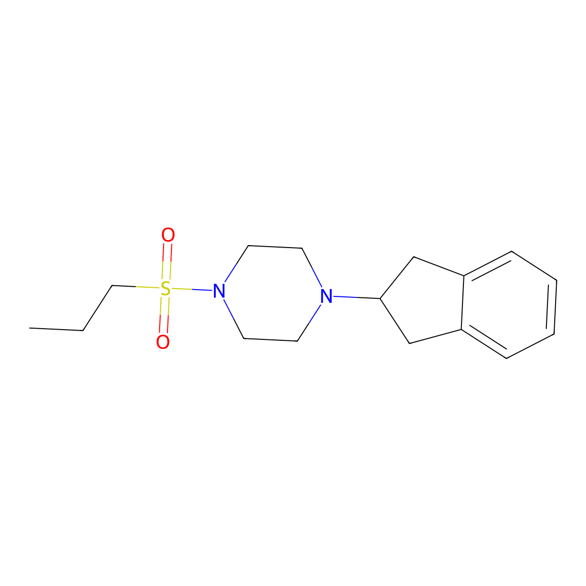 1-(2,3-dihydro-1H-inden-2-yl)-4-(propylsulfonyl)piperazine molecular structure, CAS 428826-87-3