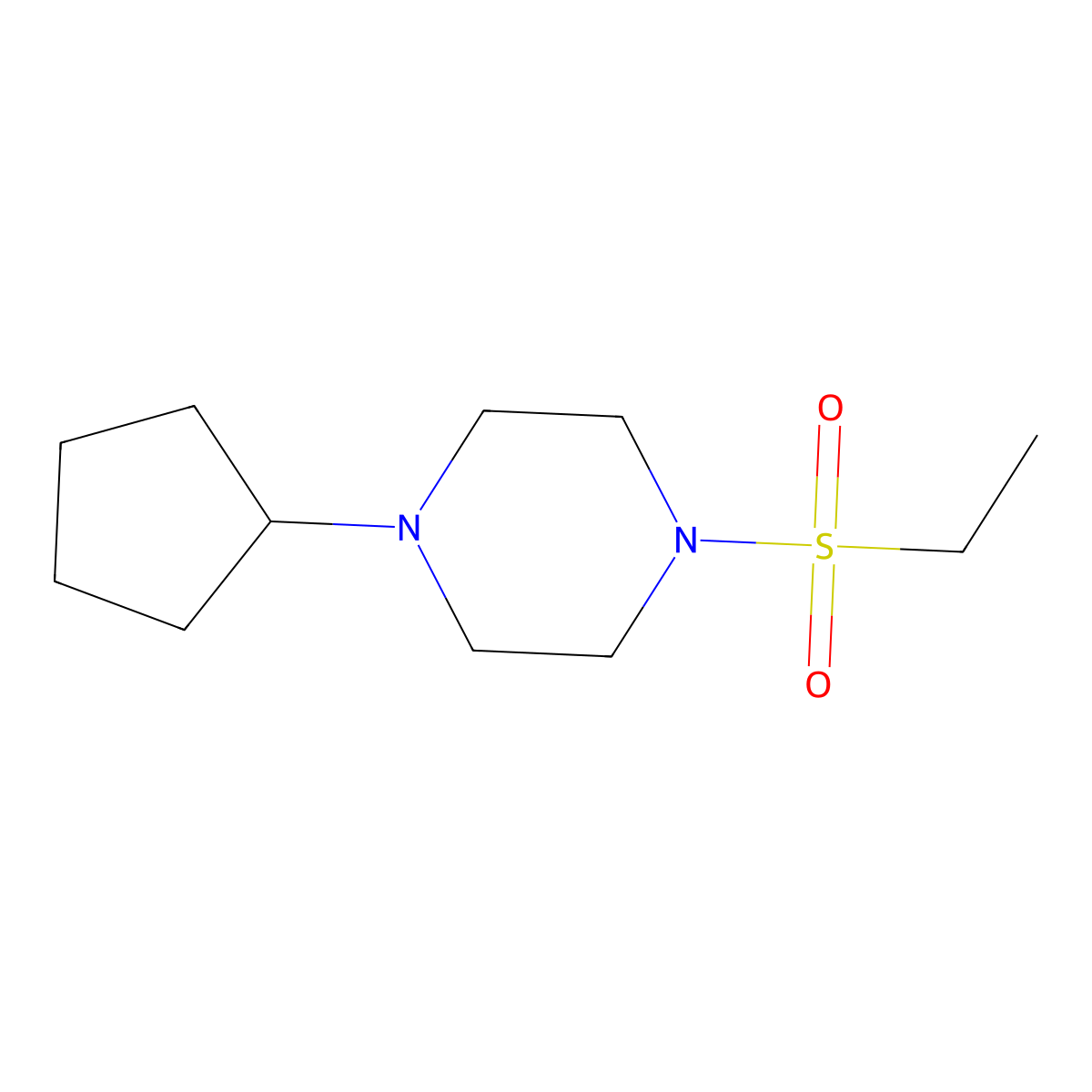 1-Cyclopentyl-4-(ethylsulfonyl)piperazine molecular structure, CAS 428826-89-5