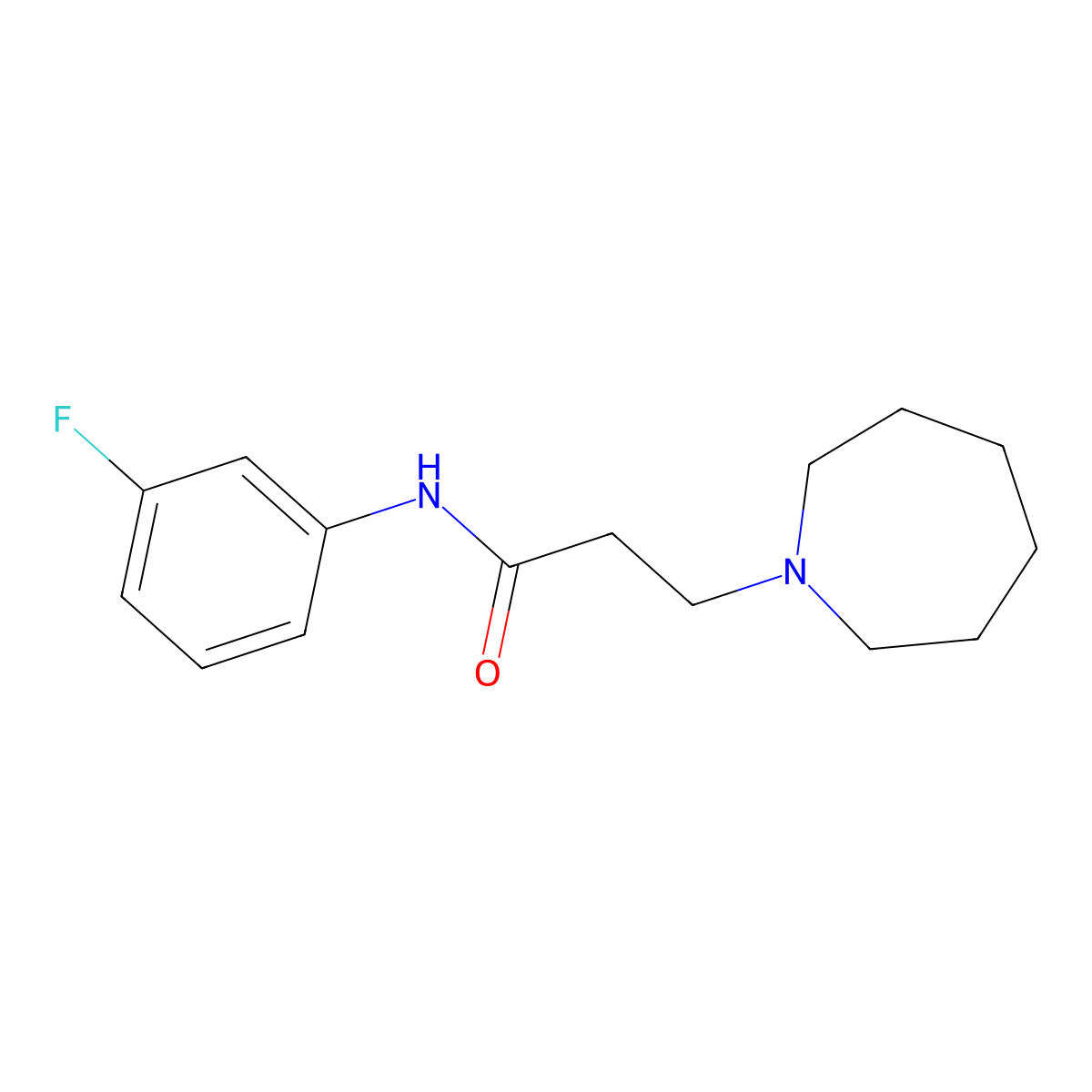 3-(azepan-1-yl)-N-(3-fluorophenyl)propanamide molecular structure, CAS 428826-90-8