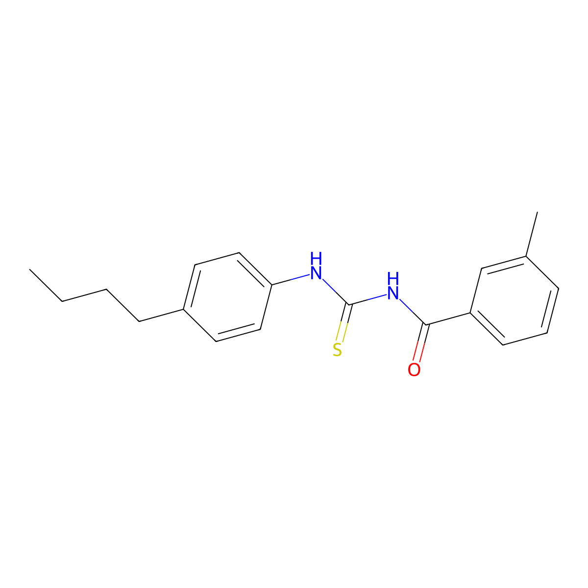 N-[(4-butylphenyl)carbamothioyl]-3-methylbenzamide molecular structure, CAS 428826-96-4