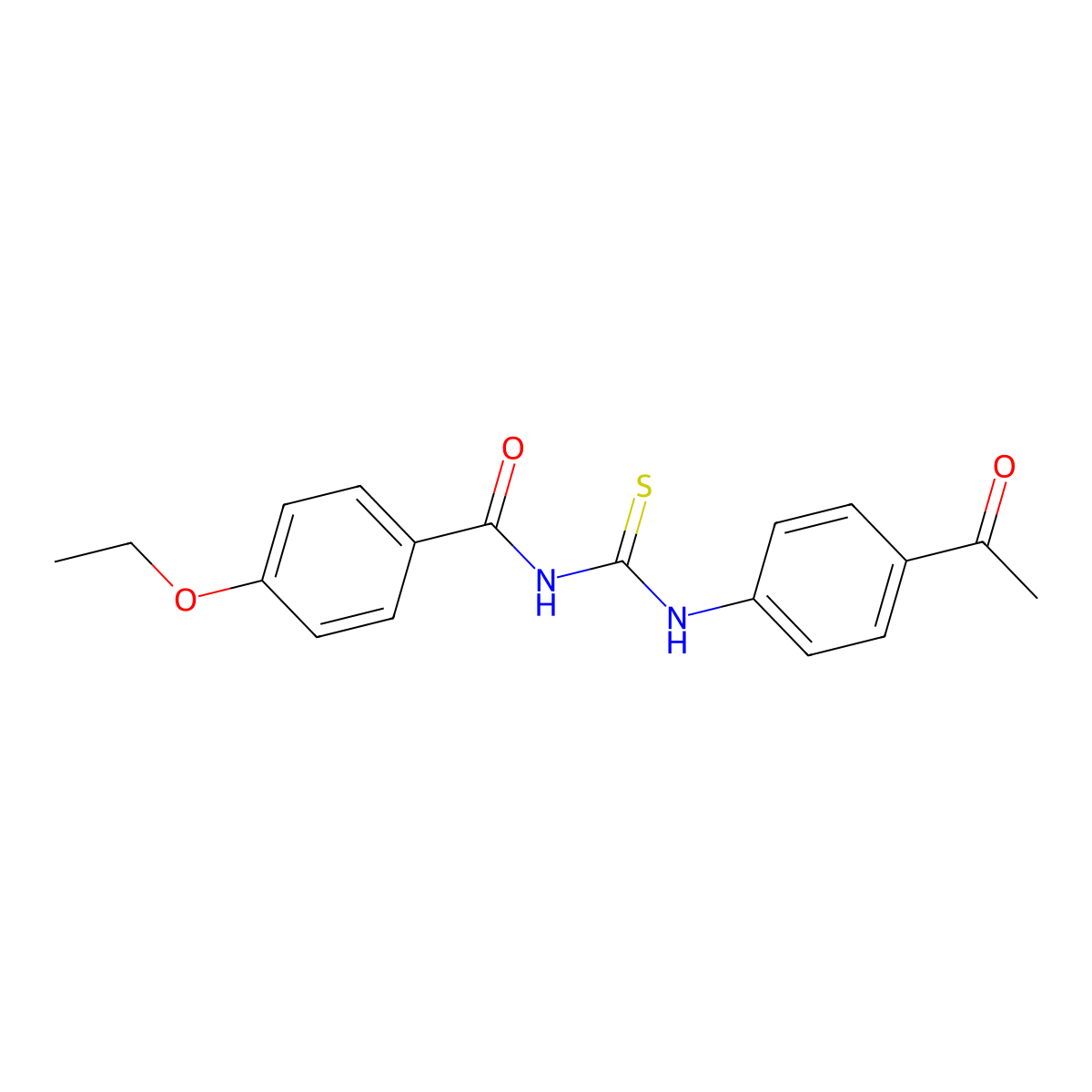 N-[(4-acetylphenyl)carbamothioyl]-4-ethoxybenzamide molecular structure, CAS 428827-02-5