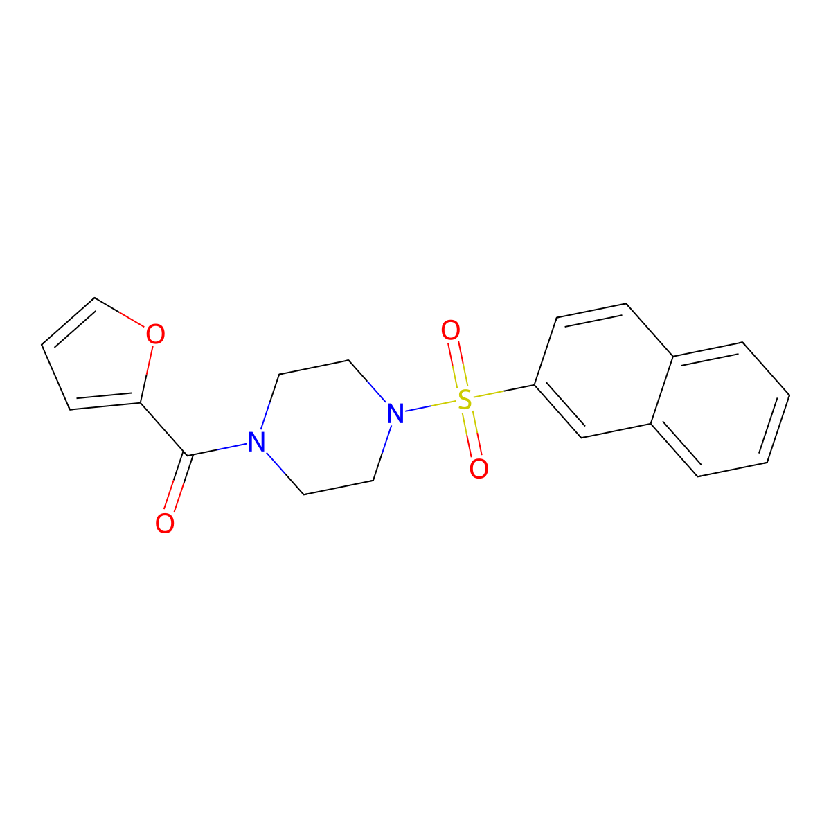 2-Furyl 4-(2-naphthylsulfonyl)piperazinyl ketone molecular structure, CAS 428827-12-7