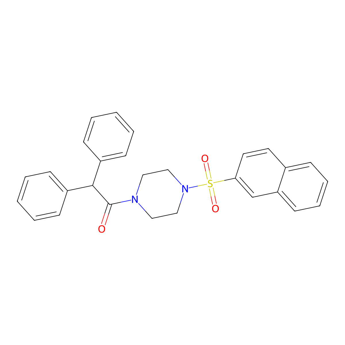 1-(4-Naphthalen-2-ylsulfonylpiperazin-1-yl)-2,2-diphenylethanone molecular structure, CAS 428827-13-8