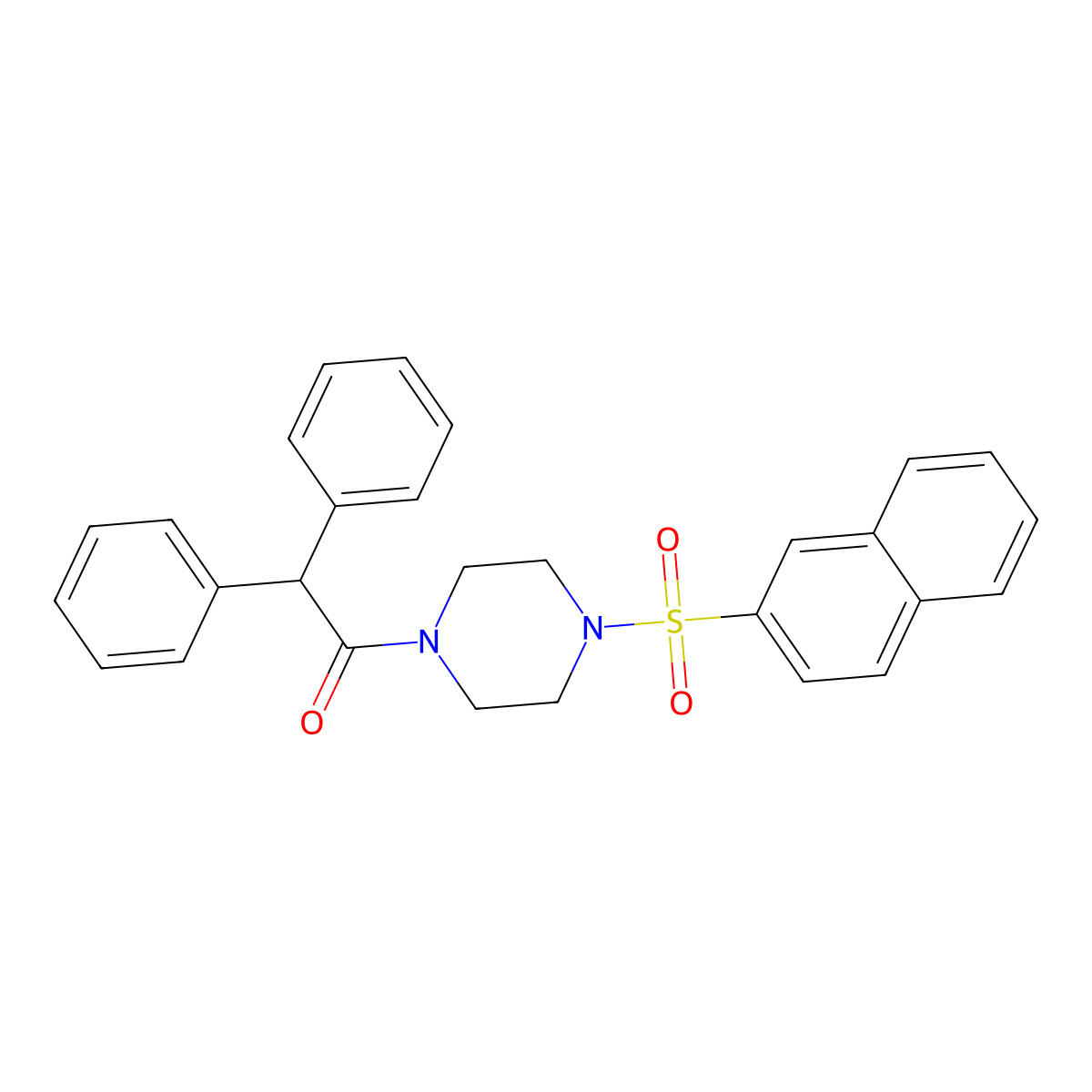1-(4-Naphthalen-2-ylsulfonylpiperazin-1-yl)-2,2-diphenylethanone molecular structure, CAS 428827-13-8