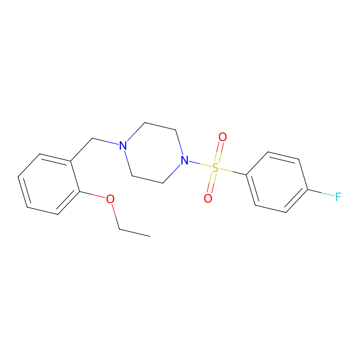 1-(2-Ethoxybenzyl)-4-[(4-fluorophenyl)sulfonyl]piperazine molecular structure, CAS 428827-14-9
