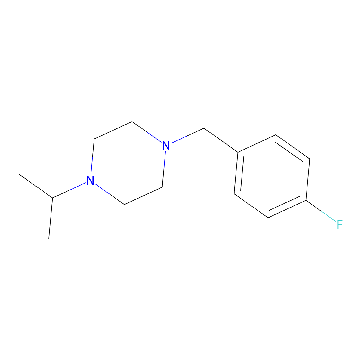 1-[(4-Fluorophenyl)methyl]-4-(propan-2-yl)piperazine molecular structure, CAS 428827-25-2