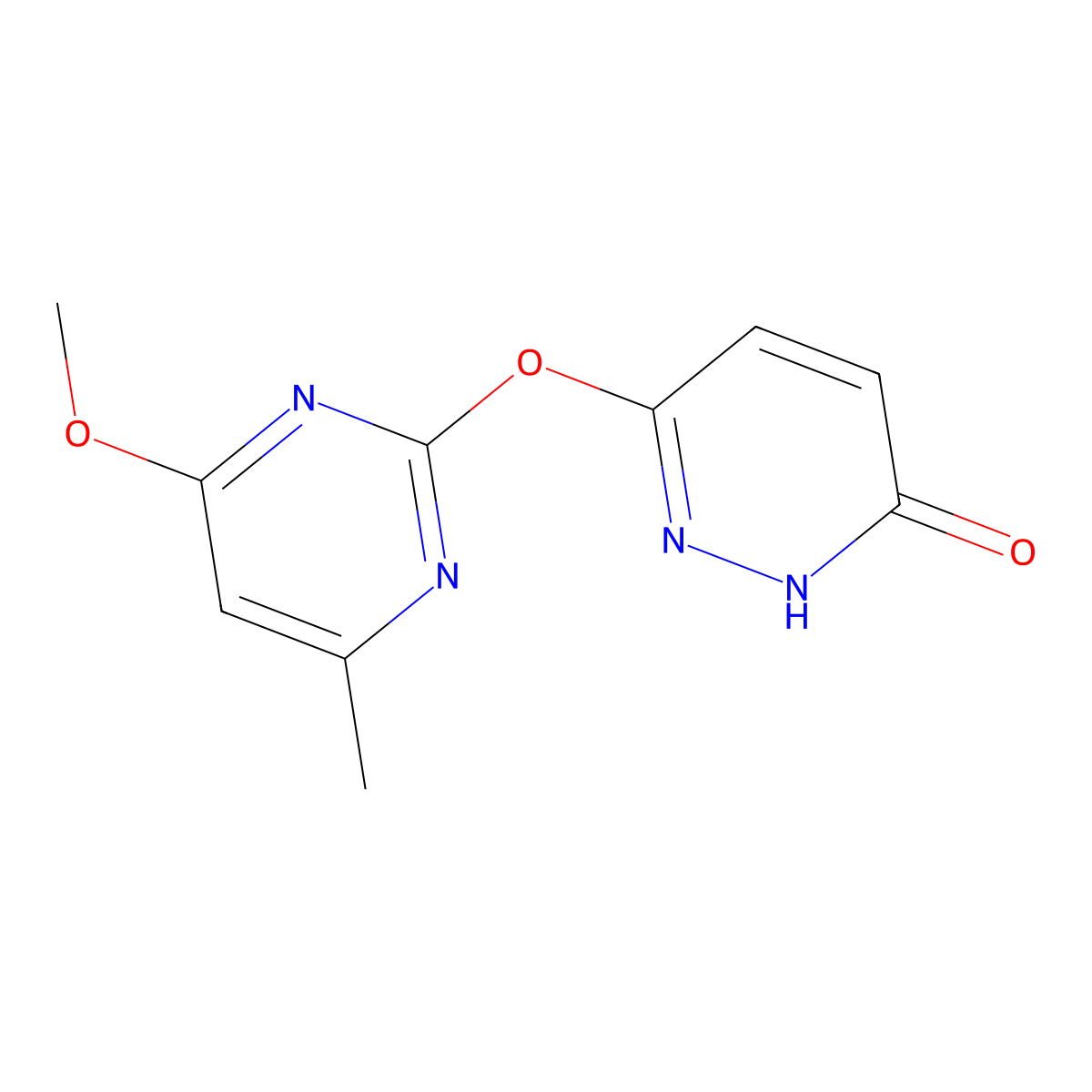 3-(4-methoxy-6-methylpyrimidin-2-yl)oxy-1H-pyridazin-6-one molecular structure, CAS 428827-50-3