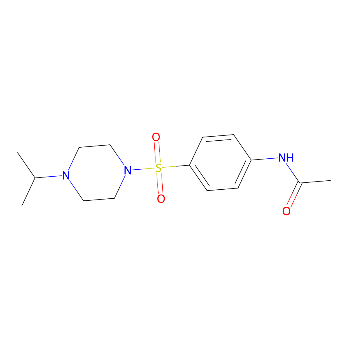 N-[4-(4-propan-2-ylpiperazin-1-yl)sulfonylphenyl]acetamide molecular structure, CAS 428827-62-7