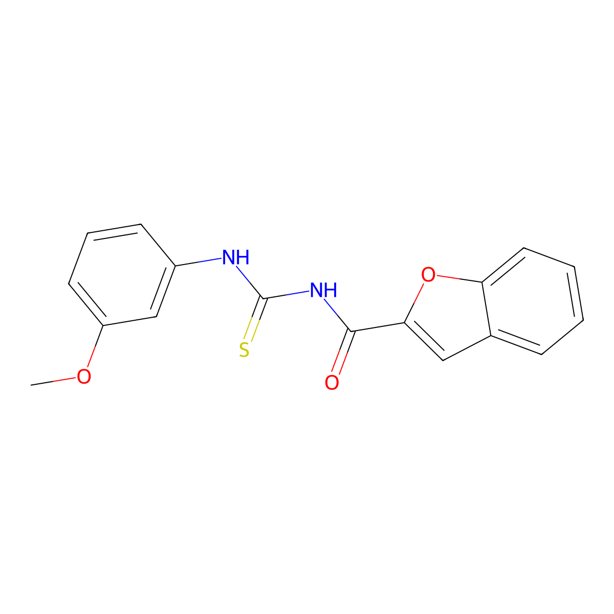 N-[(3-methoxyphenyl)carbamothioyl]-1-benzofuran-2-carboxamide molecular structure, CAS 428827-66-1