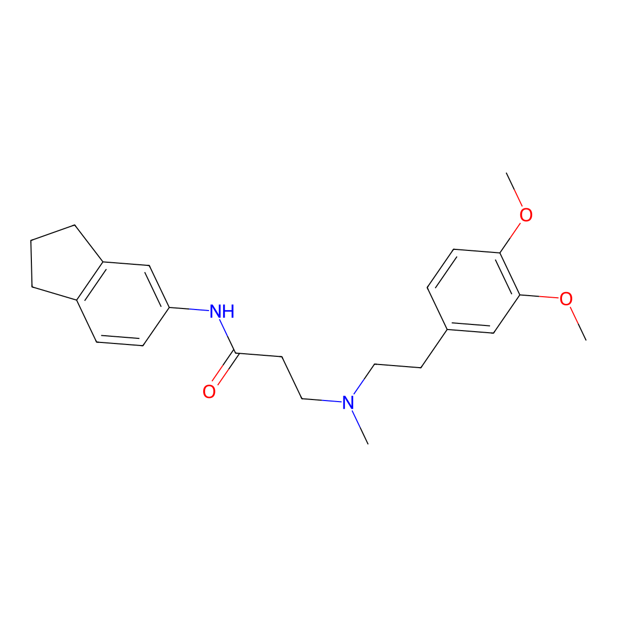 N-(2,3-dihydro-1H-inden-5-yl)-3-[2-(3,4-dimethoxyphenyl)ethyl-methylamino]propanamide molecular structure, CAS 428827-69-4