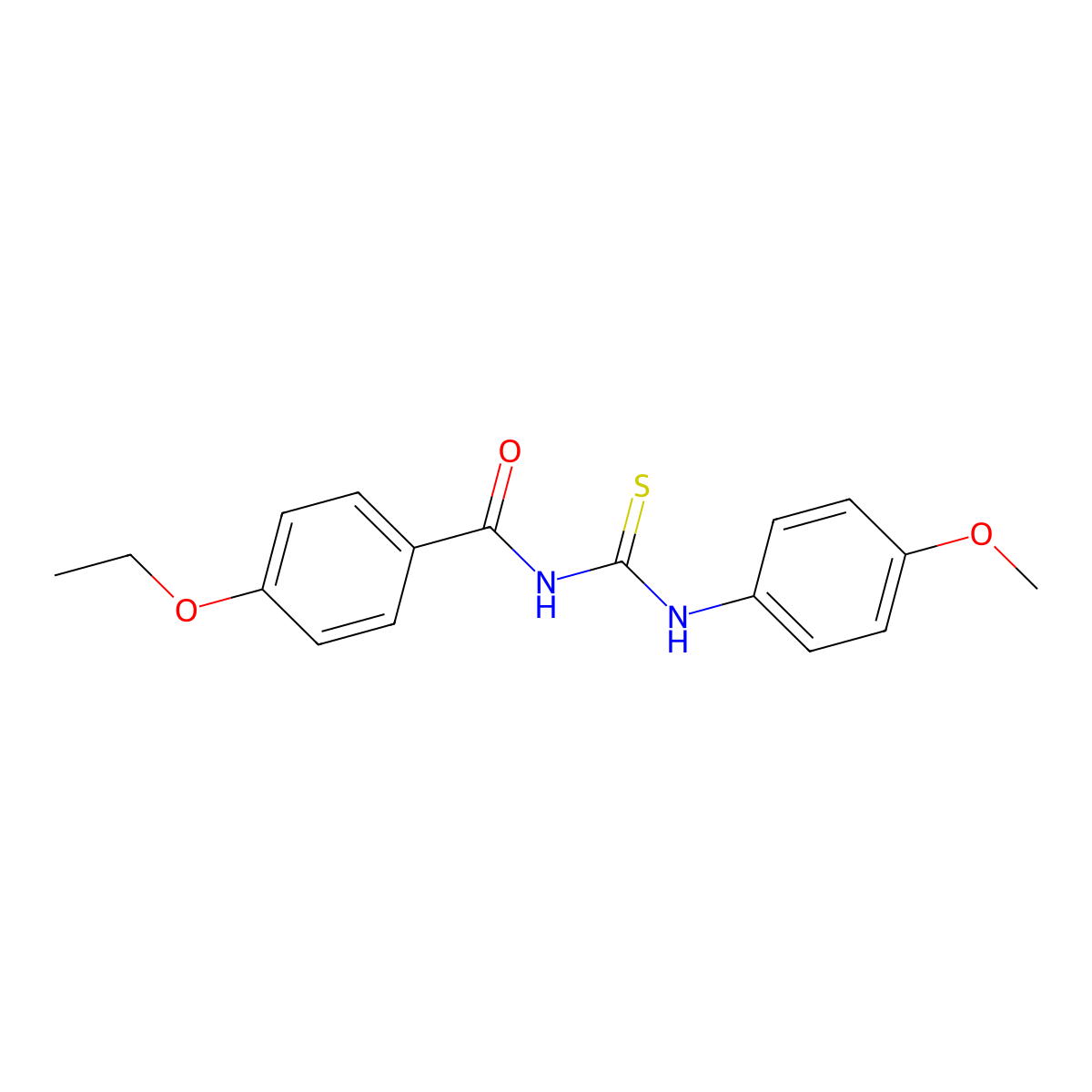 4-ethoxy-N-[(4-methoxyphenyl)carbamothioyl]benzamide molecular structure, CAS 428827-73-0