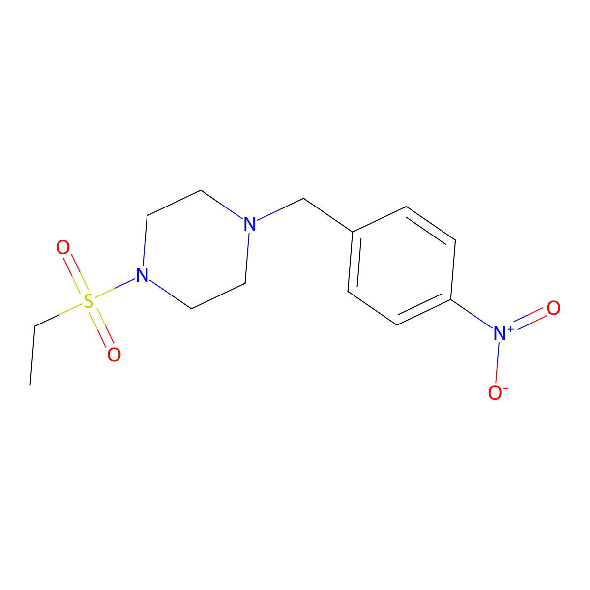 1-(Ethylsulfonyl)-4-(4-nitrobenzyl)piperazine molecular structure, CAS 428827-74-1