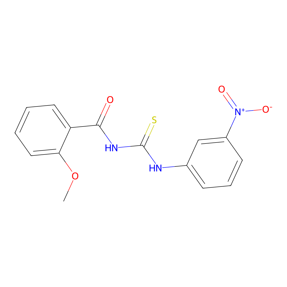 2-methoxy-N-[(3-nitrophenyl)carbamothioyl]benzamide molecular structure, CAS 428827-81-0