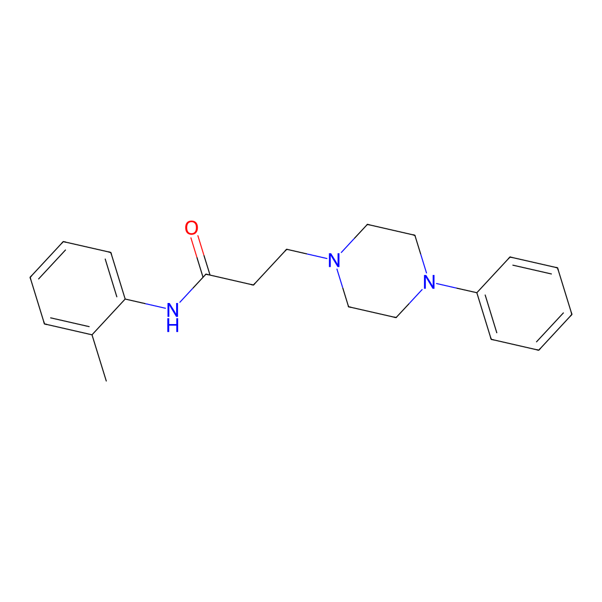 N-(2-methylphenyl)-3-(4-phenylpiperazin-1-yl)propanamide molecular structure, CAS 428827-82-1