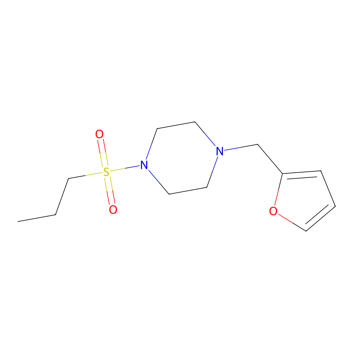 1-(Furan-2-ylmethyl)-4-propylsulfonylpiperazine molecular structure, CAS 428827-88-7