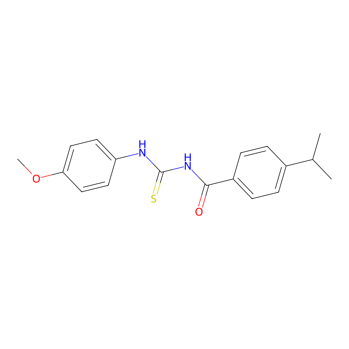 N-[(4-methoxyphenyl)carbamothioyl]-4-(propan-2-yl)benzamide molecular structure, CAS 428827-91-2
