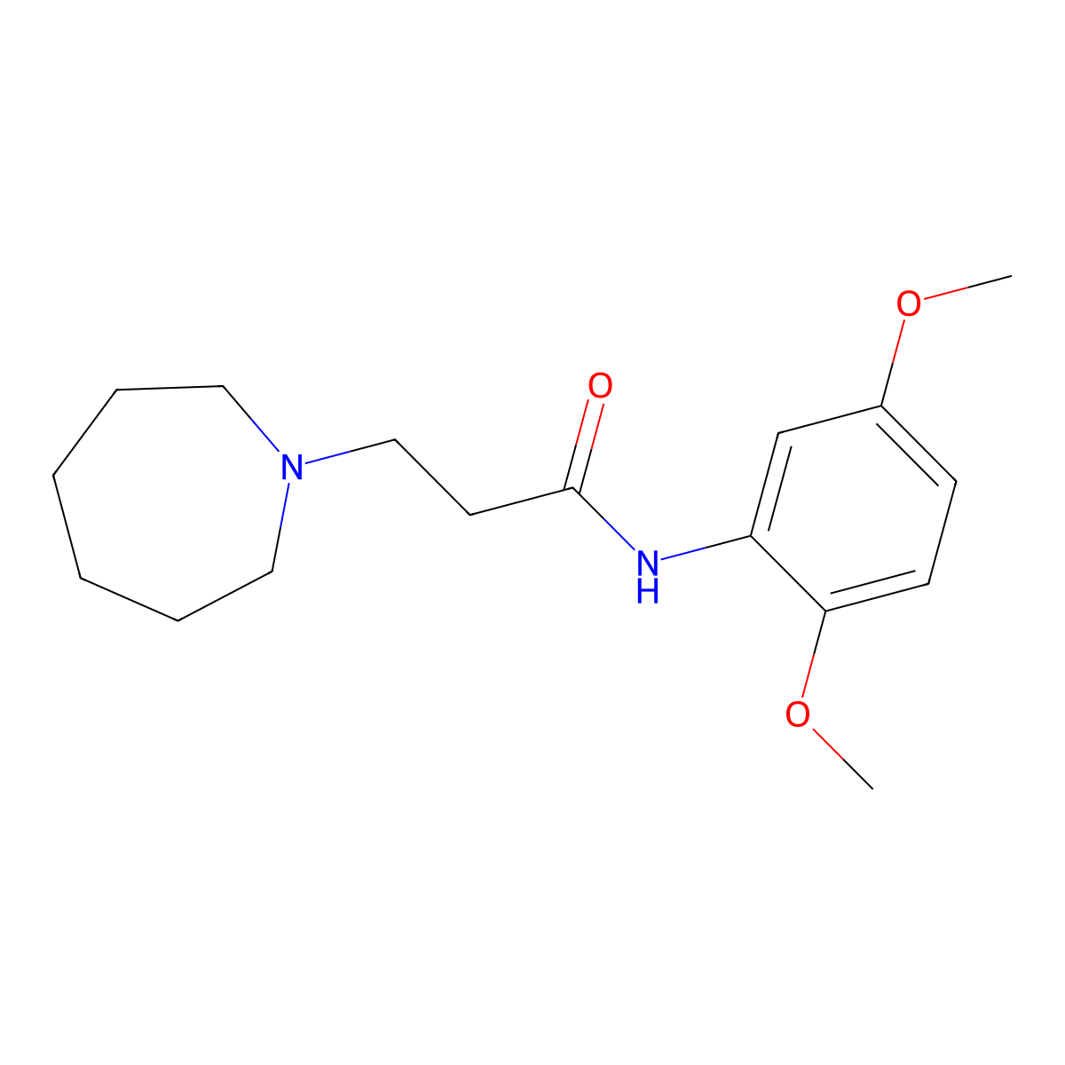 3-(azepan-1-yl)-N-(2,5-dimethoxyphenyl)propanamide molecular structure, CAS 428828-00-6