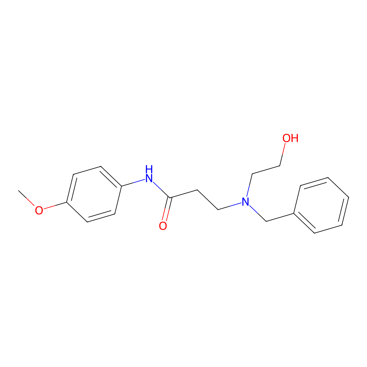 3-[benzyl(2-hydroxyethyl)amino]-N-(4-methoxyphenyl)propanamide molecular structure, CAS 428828-08-4
