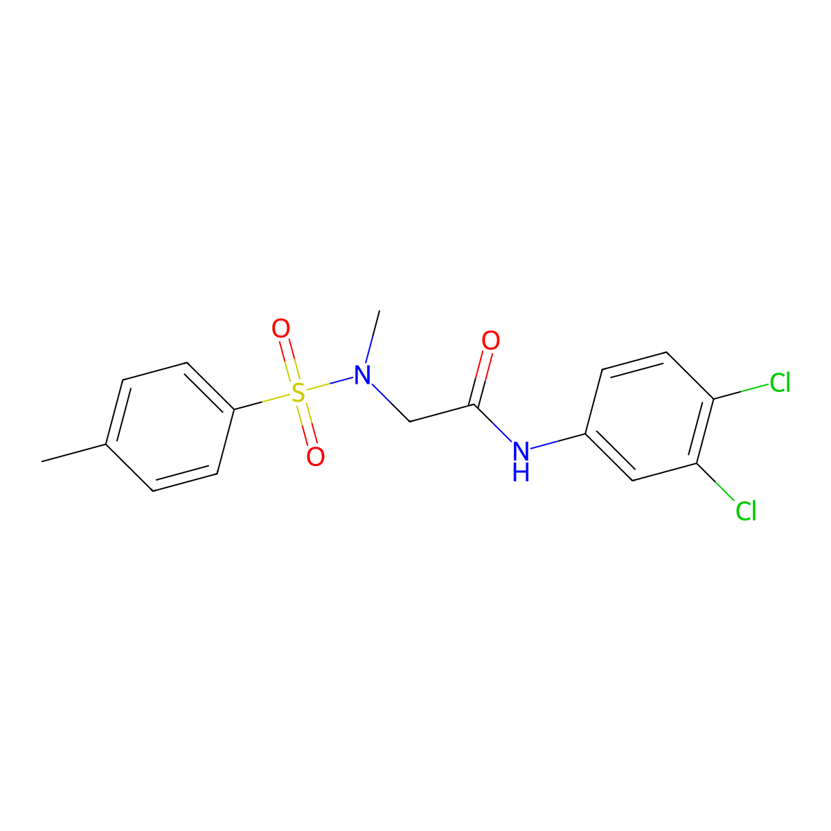 N-(3,4-dichlorophenyl)-2-[methyl-(4-methylphenyl)sulfonylamino]acetamide molecular structure, CAS 428828-09-5