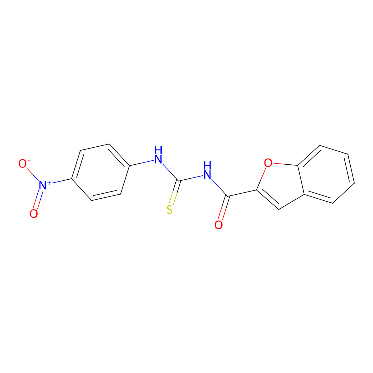 N-[(4-nitrophenyl)carbamothioyl]-1-benzofuran-2-carboxamide molecular structure, CAS 428828-13-1