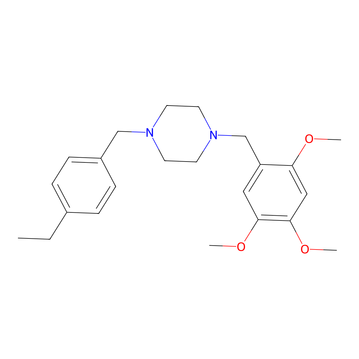 1-[(4-Ethylphenyl)methyl]-4-[(2,4,5-trimethoxyphenyl)methyl]piperazine molecular structure, CAS 428828-18-6