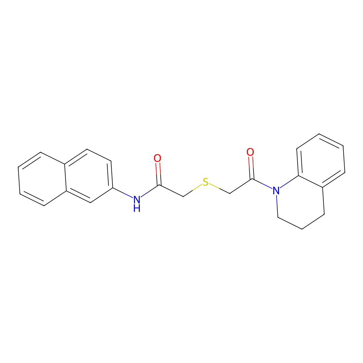 2-[2-(3,4-dihydro-2H-quinolin-1-yl)-2-oxoethyl]sulfanyl-N-naphthalen-2-ylacetamide molecular structure, CAS 428828-23-3