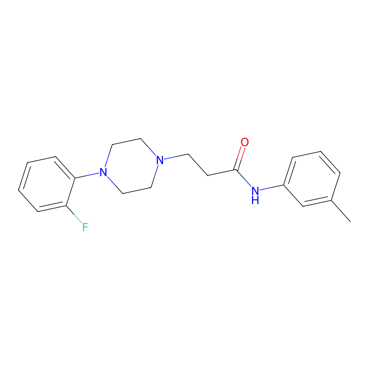 3-[4-(2-fluorophenyl)piperazin-1-yl]-N-(3-methylphenyl)propanamide molecular structure, CAS 428828-27-7