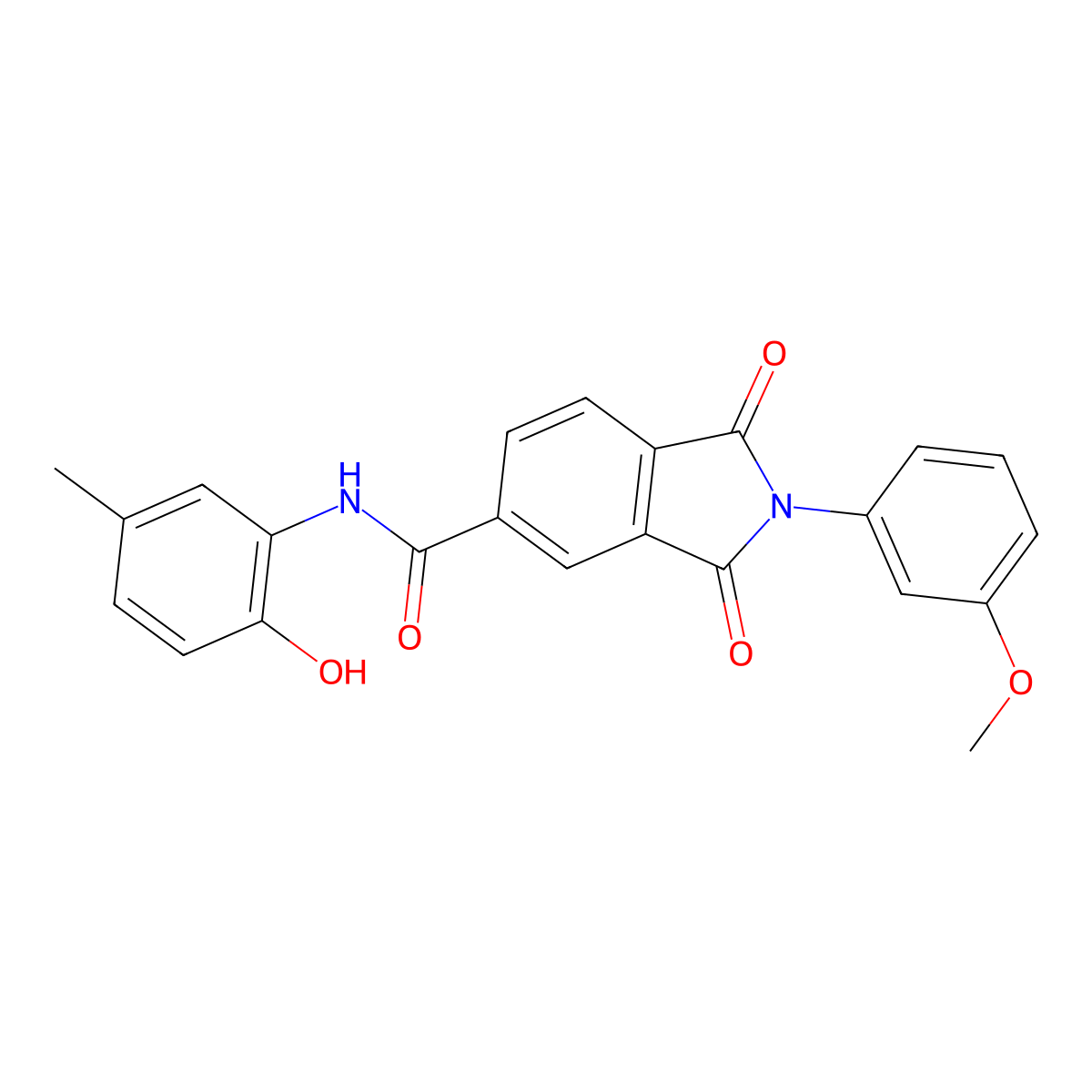 N-(2-hydroxy-5-methylphenyl)-2-(3-methoxyphenyl)-1,3-dioxoisoindole-5-carboxamide molecular structure, CAS 428828-38-0