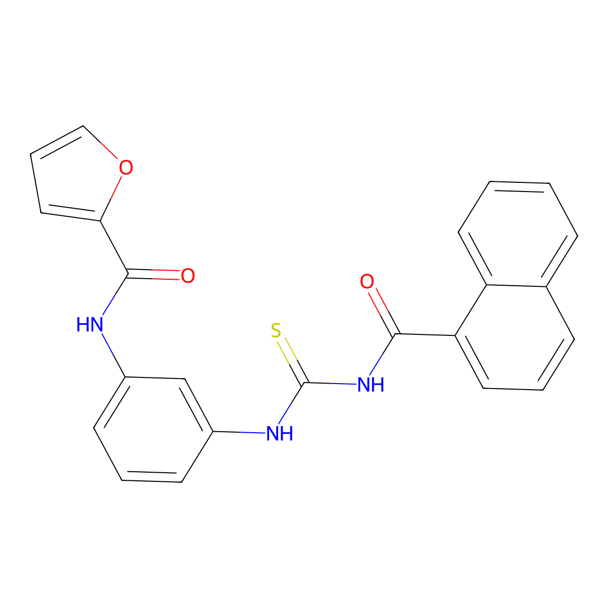 N-[3-(naphthalene-1-carbonylcarbamothioylamino)phenyl]furan-2-carboxamide molecular structure, CAS 428828-43-7