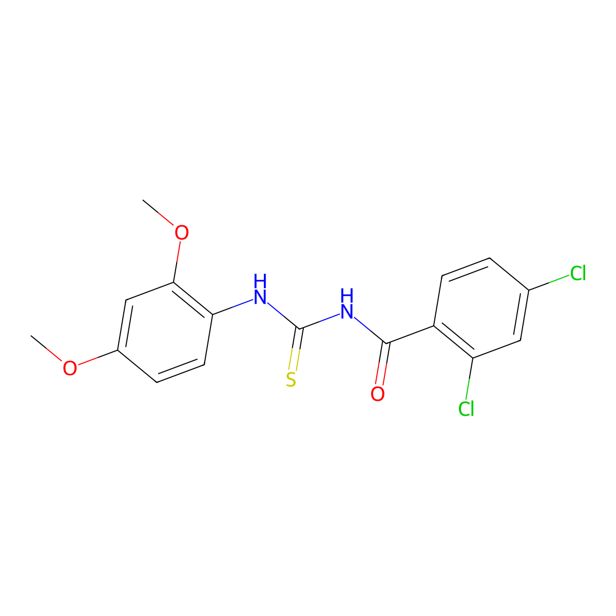 2,4-dichloro-N-[(2,4-dimethoxyphenyl)carbamothioyl]benzamide molecular structure, CAS 428828-57-3