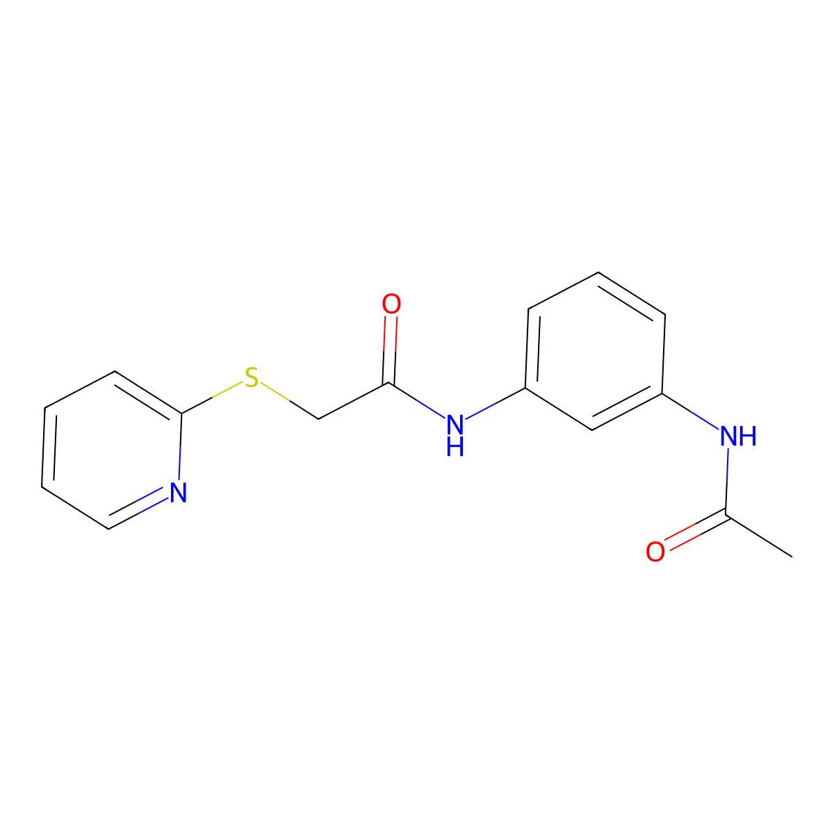 N-(3-acetamidophenyl)-2-pyridin-2-ylsulfanylacetamide molecular structure, CAS 428828-60-8
